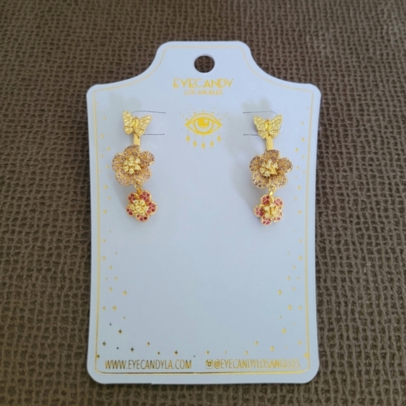 eye candy Jewelry - Eye👁 Candy🍭 Los Angeles🏙 Sparkley Floral💐 Ear👂Jacket Earrings
